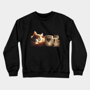 Paws and Brews: A Feline-Friendly Café for Cat and Coffee Lovers Crewneck Sweatshirt